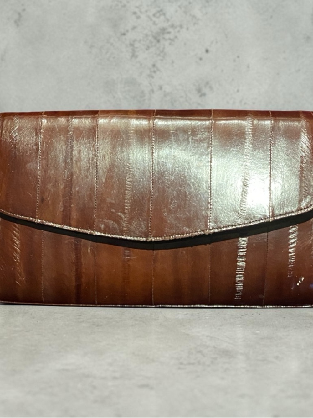 Classic Brown EEL skin  Envelope Clutch